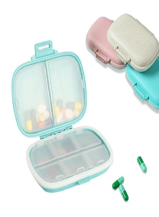 NETZILLA NAVA PAVA Medicine Organizer Box Portable Medicine Box for Home 8 Compartments Pill Organizer Small Pill Case for Travel Daily Use 1 PC (Random-Colour) - Image 1